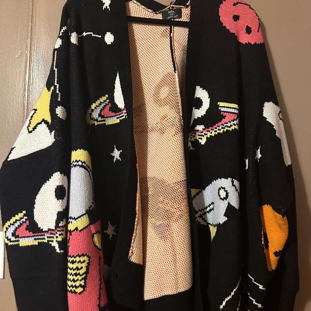 Dressed in LALA Black Space-Themed Cardigan